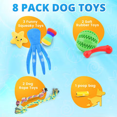 8-Piece Puppy Toy Set for Small Dogs