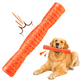 Tough Squeaky Rubber Dog Stick Toy for Medium & Large Dogs