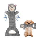 Sheep Plush Squeaky Pull Dog Toy with Crinkle Paper