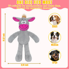 Plush Donkey Squeaky Dog Toy for Small