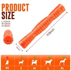 Tough Squeaky Rubber Dog Stick Toy for Medium & Large Dogs
