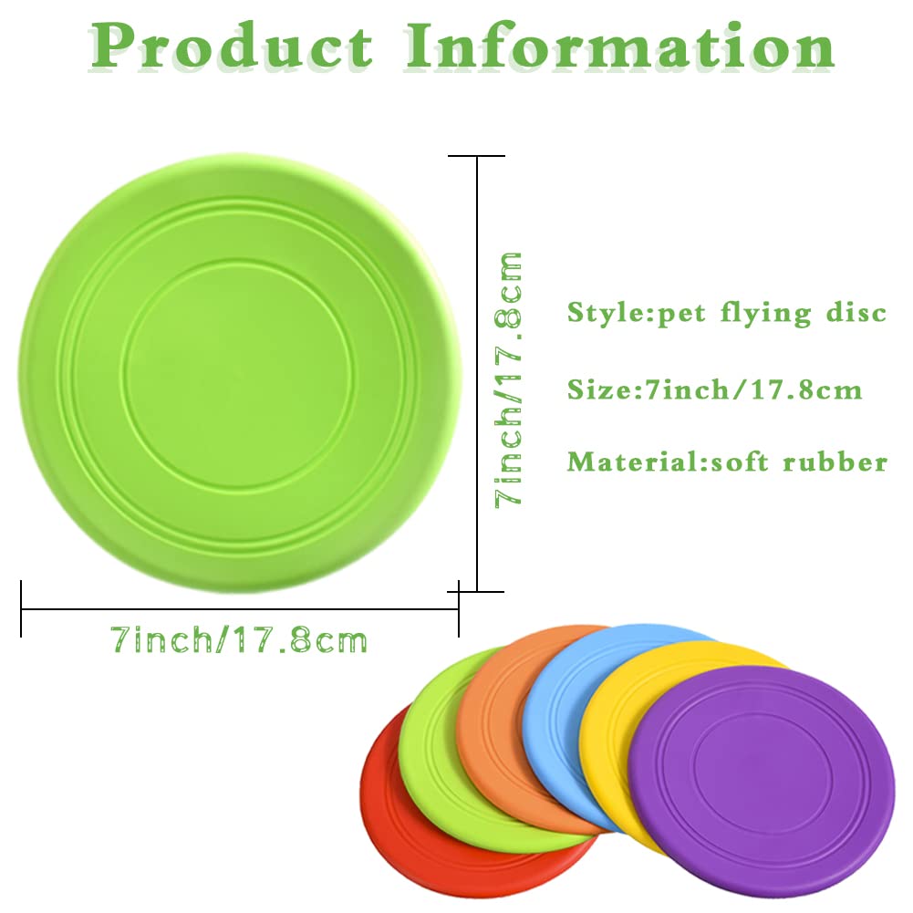 6-Pack Soft Flying Dog Discs for Small & Medium Dogs