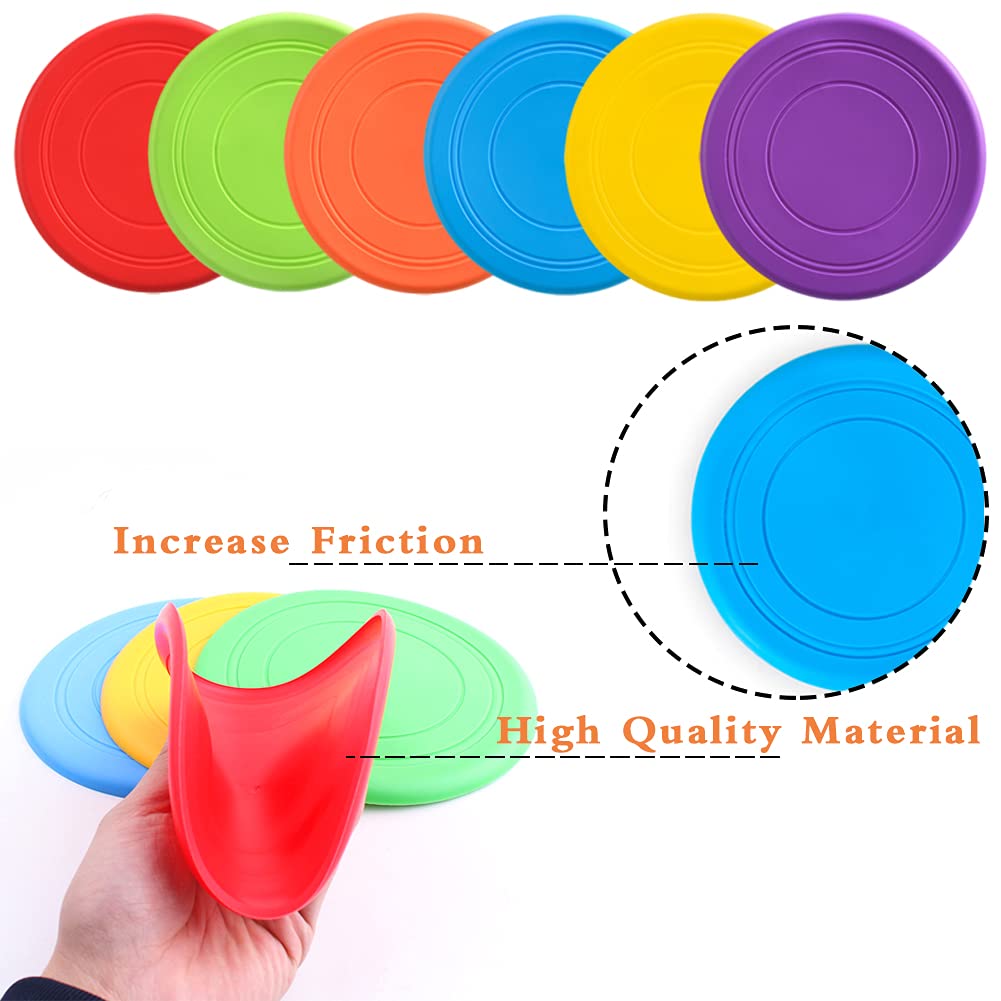 6-Pack Soft Flying Dog Discs for Small & Medium Dogs