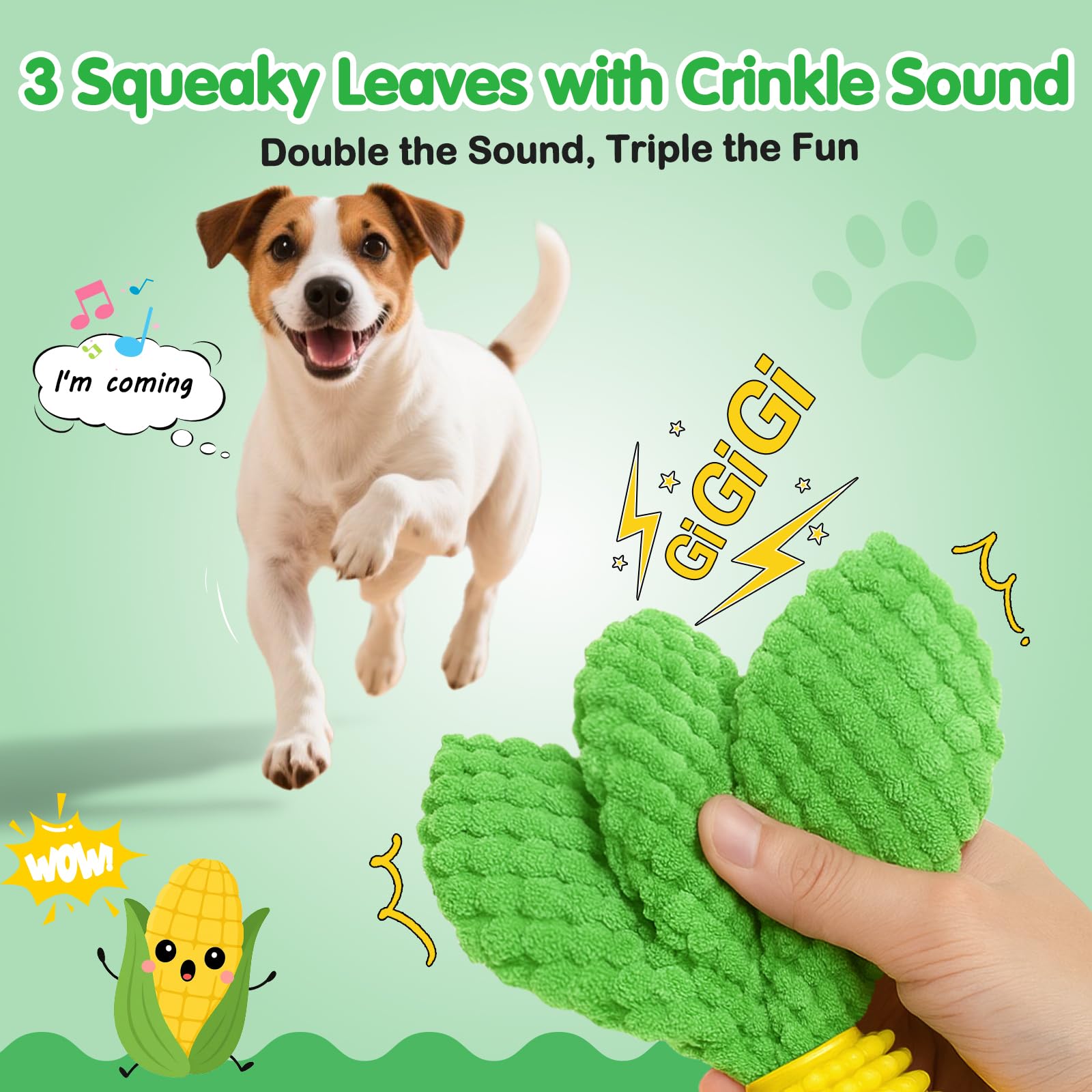 Squeaky Corn Dog Chew Toy