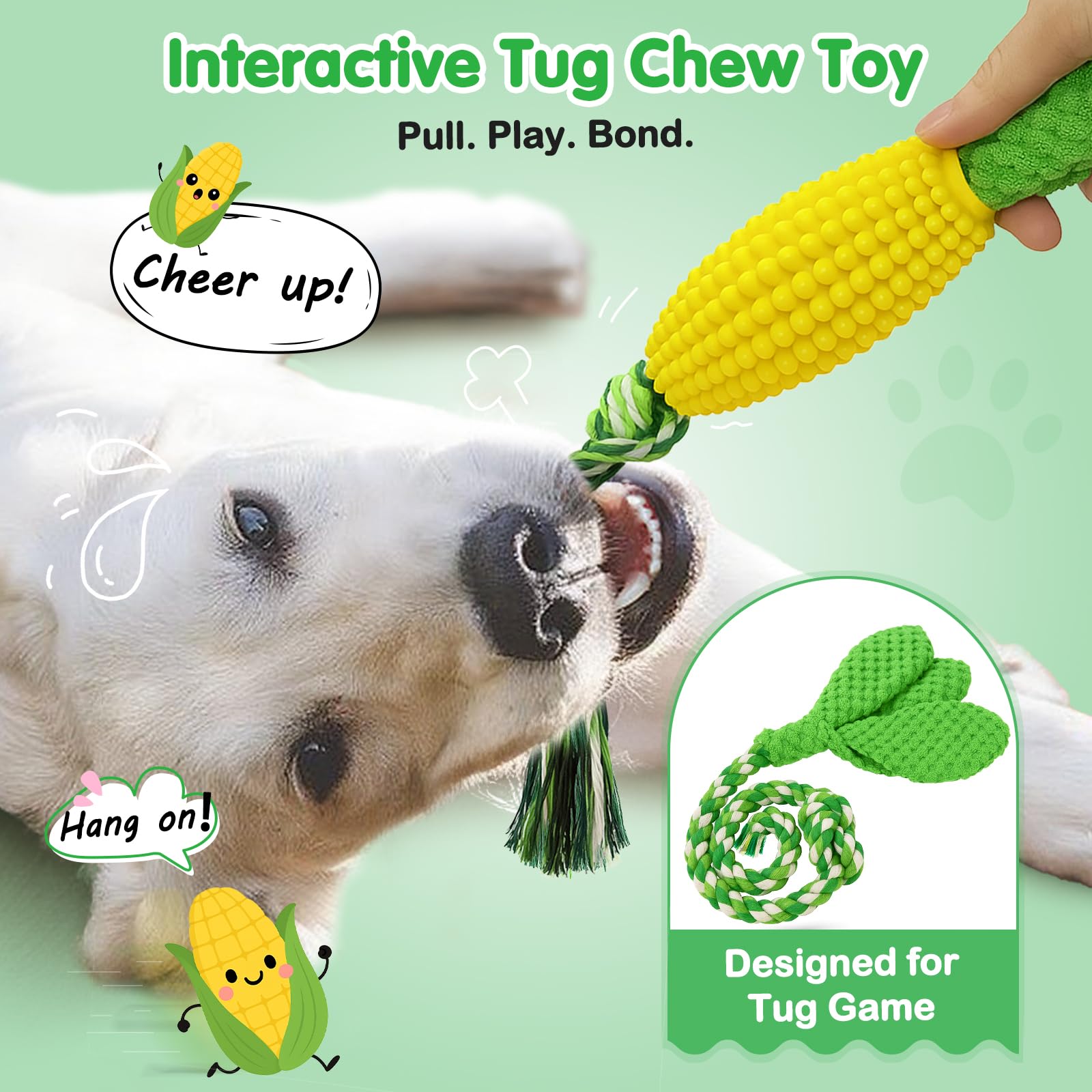 Squeaky Corn Dog Chew Toy