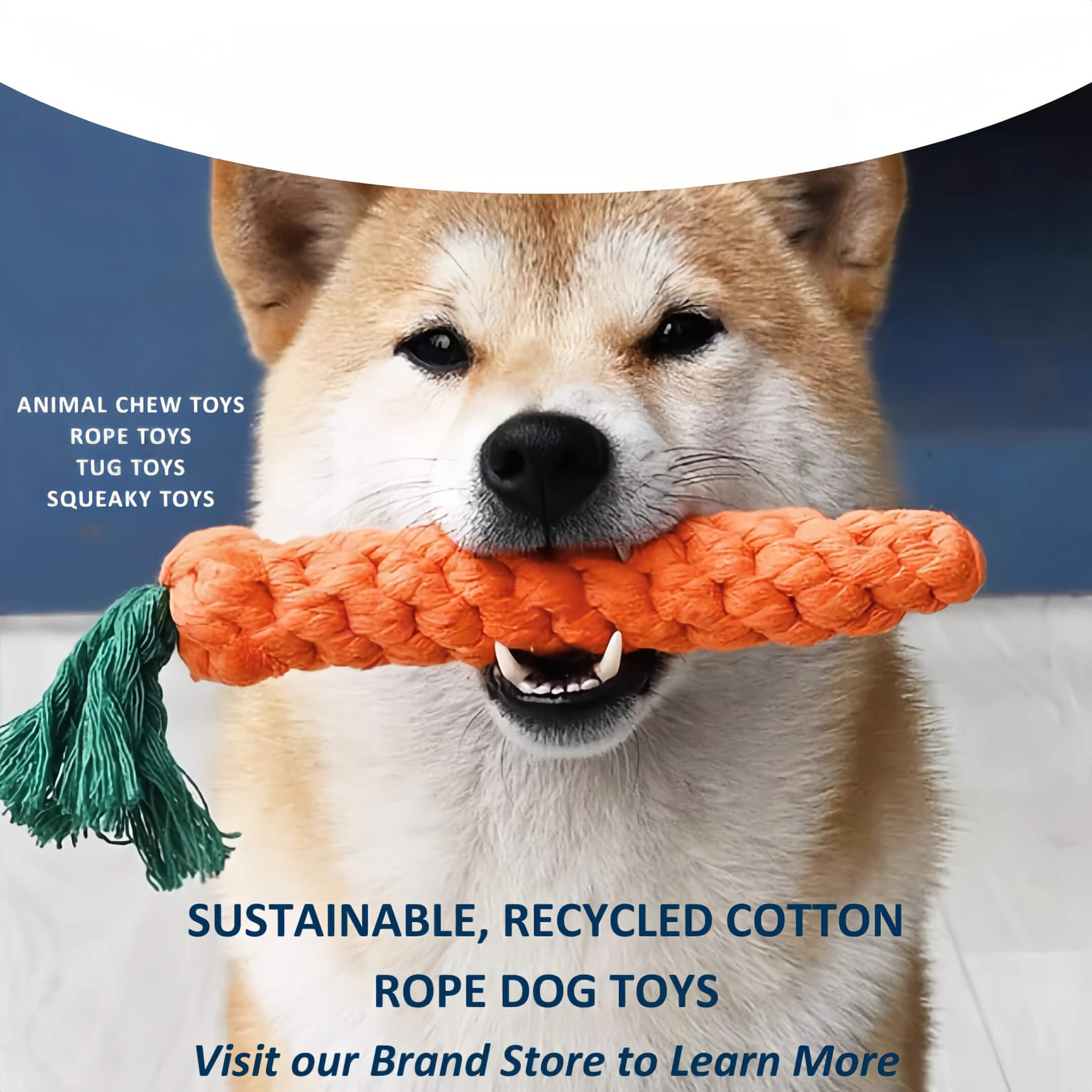 Eco Cotton Rope Tug Ball Dog Toy with Handle for Small Dogs